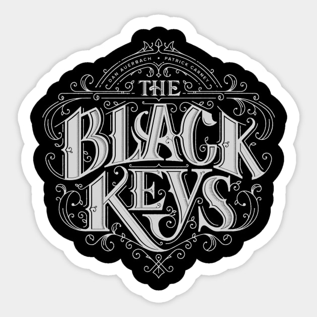 black keys reverse white Sticker by mugiwarastore77